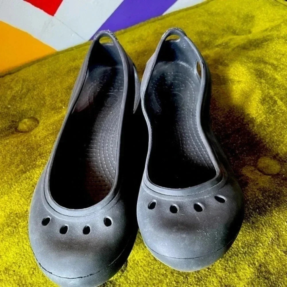 Crocs Malindi Ballet Shoe Black Size 7 EUC Flats